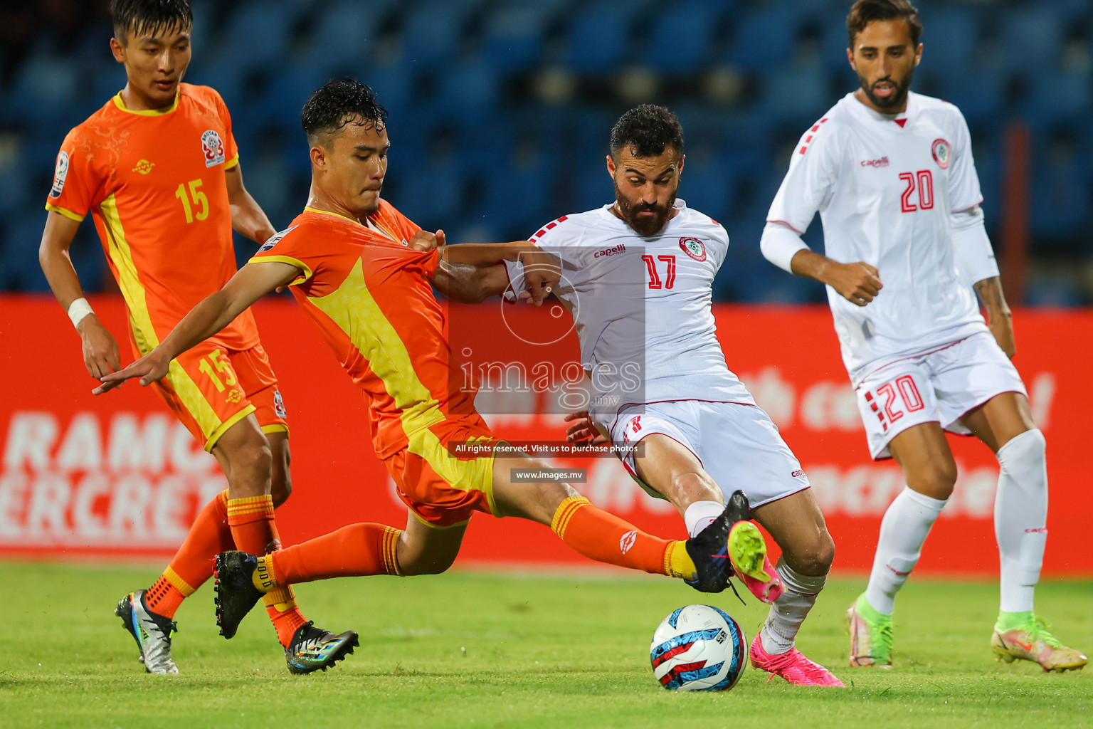 Bhutan vs Lebanon in SAFF Championship 2023 held in Sree Kanteerava Stadium, Bengaluru, India, on Sunday, 25th June 2023. Photos: Nausham Waheed / images.mv