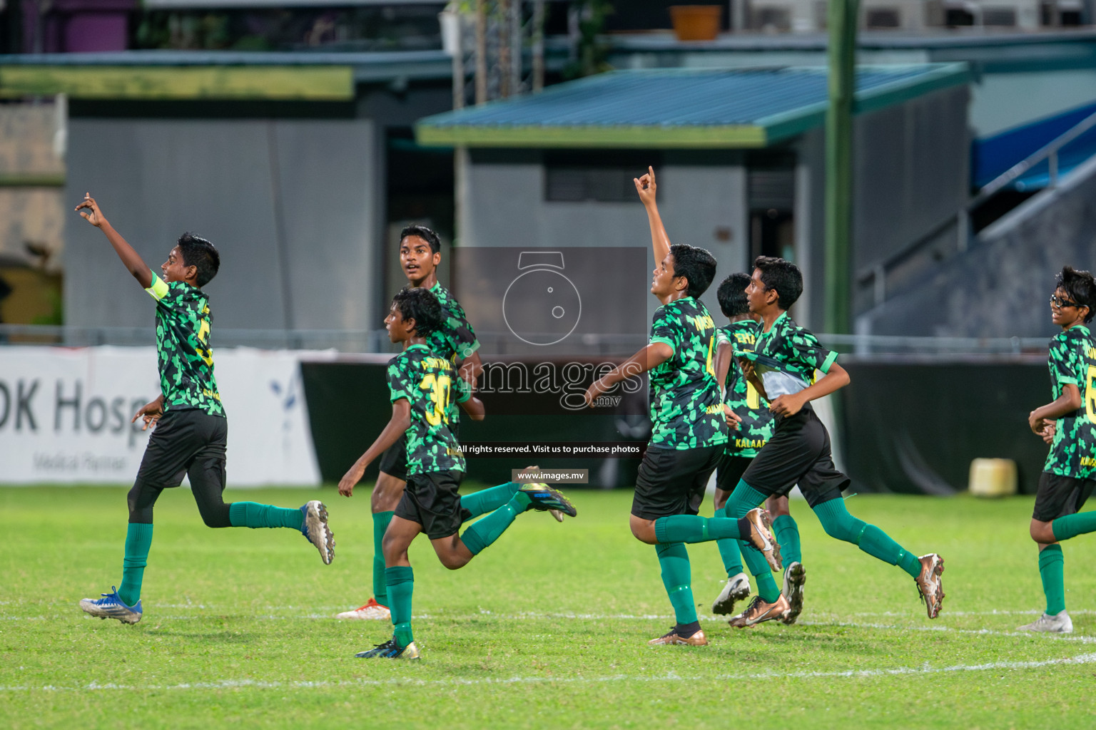Under 13 Inter School Football Tournament 2022/23 Semi Final 1: Kalaafaanu School vs Majeedhiyya School held in National Football Stadium, Male', Maldives  Photos: Mohamed Mahfooz Moosa/ Images.mv