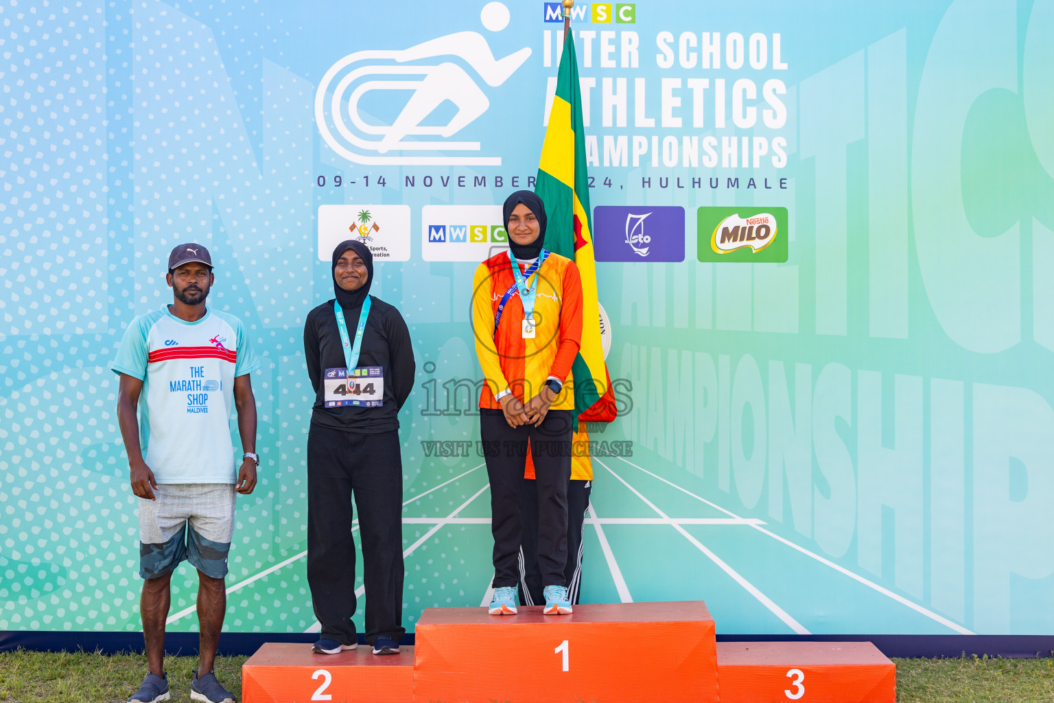 Day 6 of MWSC Interschool Athletics Championships 2024 held in Hulhumale Running Track, Hulhumale, Maldives on Thursday, 14th November 2024. Photos by: Ismail Thoriq / Images.mv