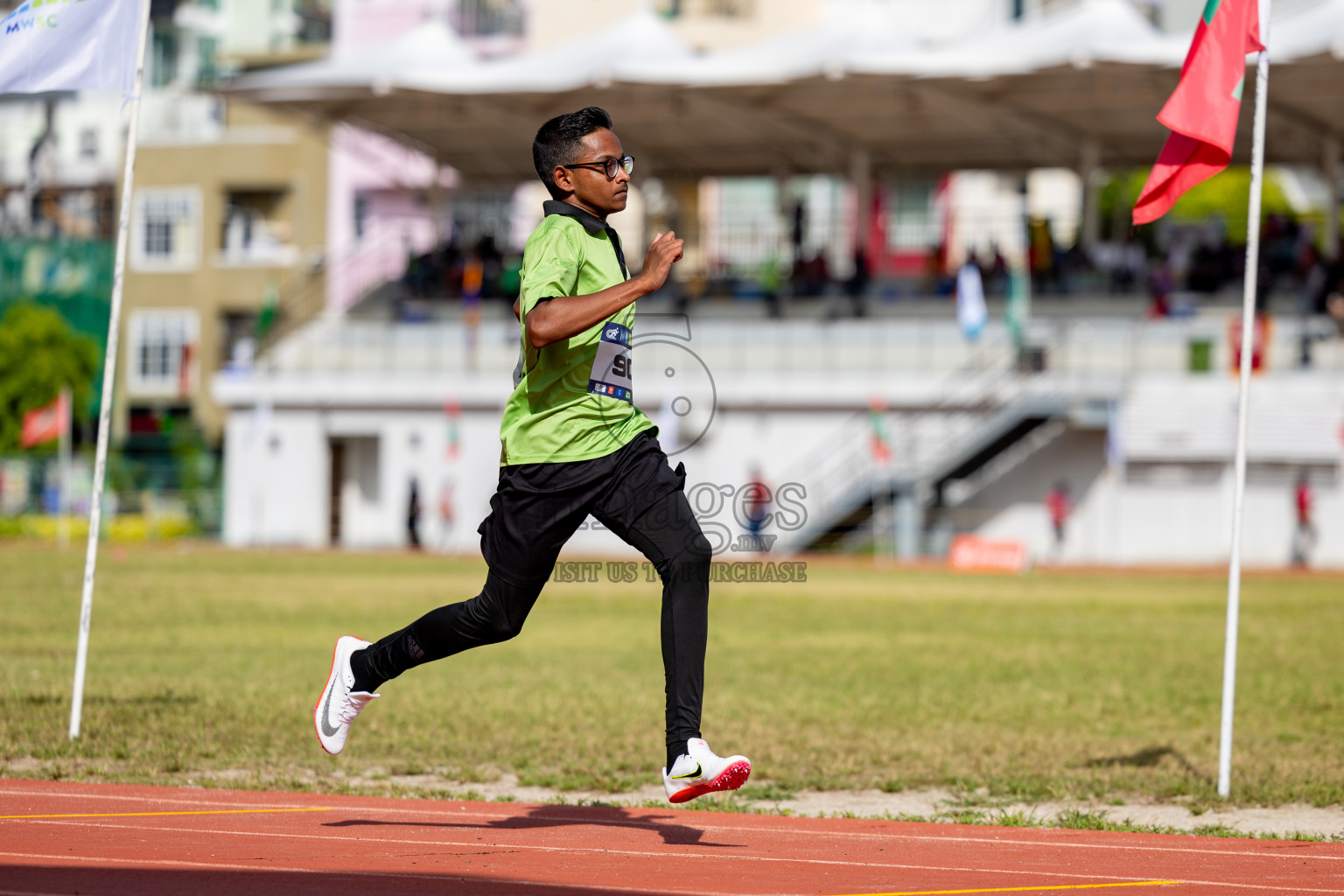 Day 2 of MWSC Interschool Athletics Championships 2024 held in Hulhumale Running Track, Hulhumale, Maldives on Sunday, 10th November 2024. 
Photos by: Hassan Simah / Images.mv