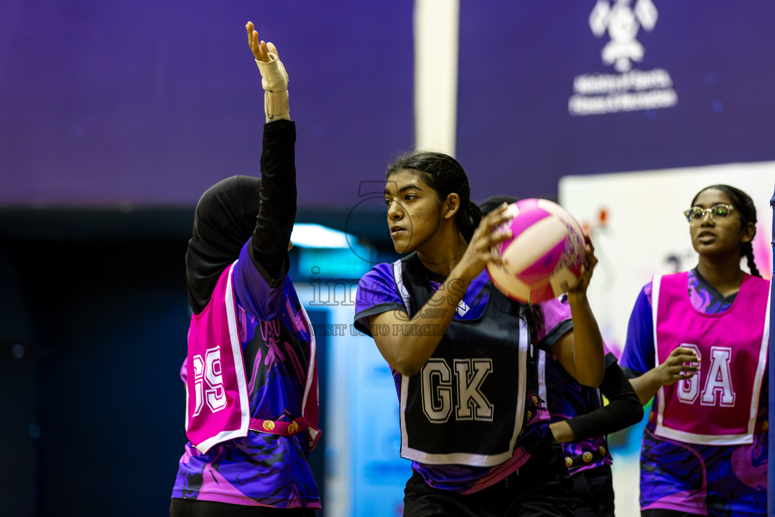 N Sports Academy B vs N Sports Academy A in Day 6 of 3rd Netball Junior Championship, held at Social Center on Friday 24th January 2025 . Photos: Shuu Abdul Sattar / images.mv