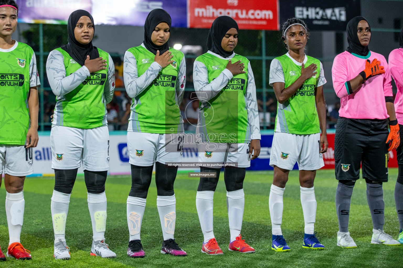 Club WAMCO vs DSC in the Semi Finals of 18/30 Women's Futsal Fiesta 2021 held in Hulhumale, Maldives on 14th December 2021. Photos: Ismail Thoriq / images.mv