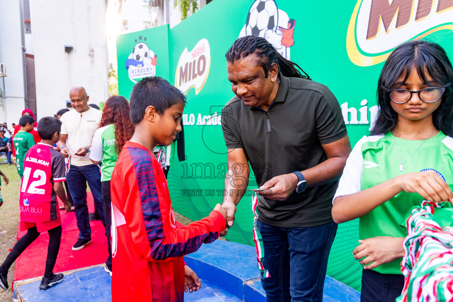 Day 4 of MILO Academy Championship 2024 - U12 was held at Henveiru Grounds in Male', Maldives on Sunday, 7th July 2024. Photos: Nausham Waheed / images.mv