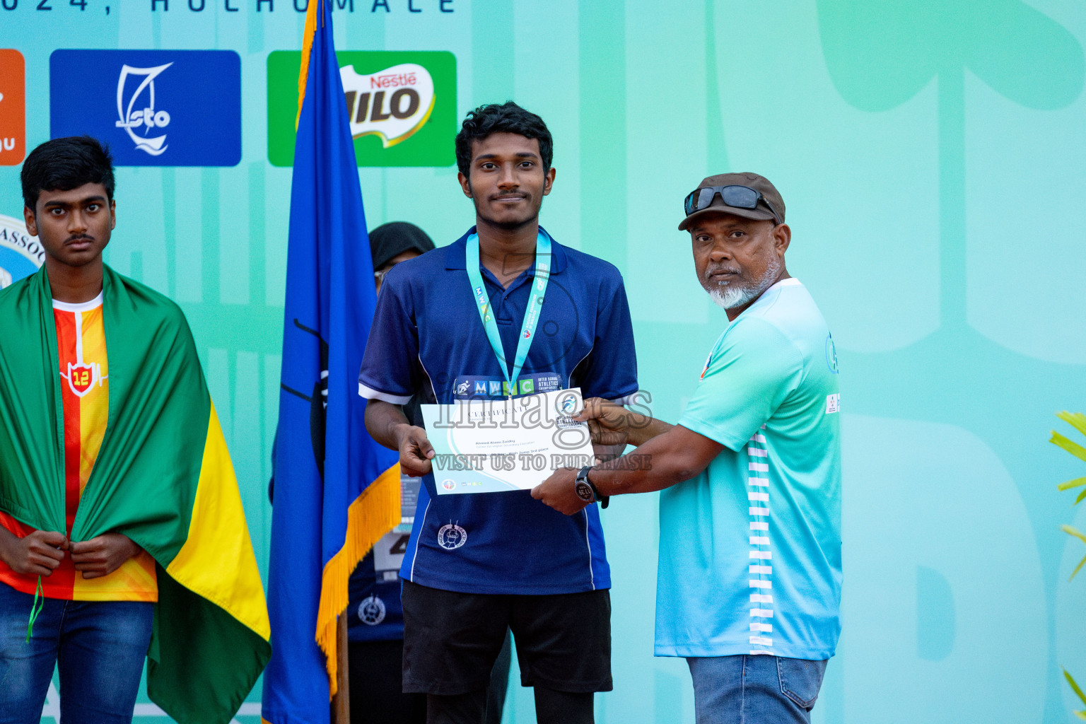 Day 2 of MWSC Interschool Athletics Championships 2024 held in Hulhumale Running Track, Hulhumale, Maldives on Sunday, 10th November 2024. 
Photos by: Hassan Simah / Images.mv