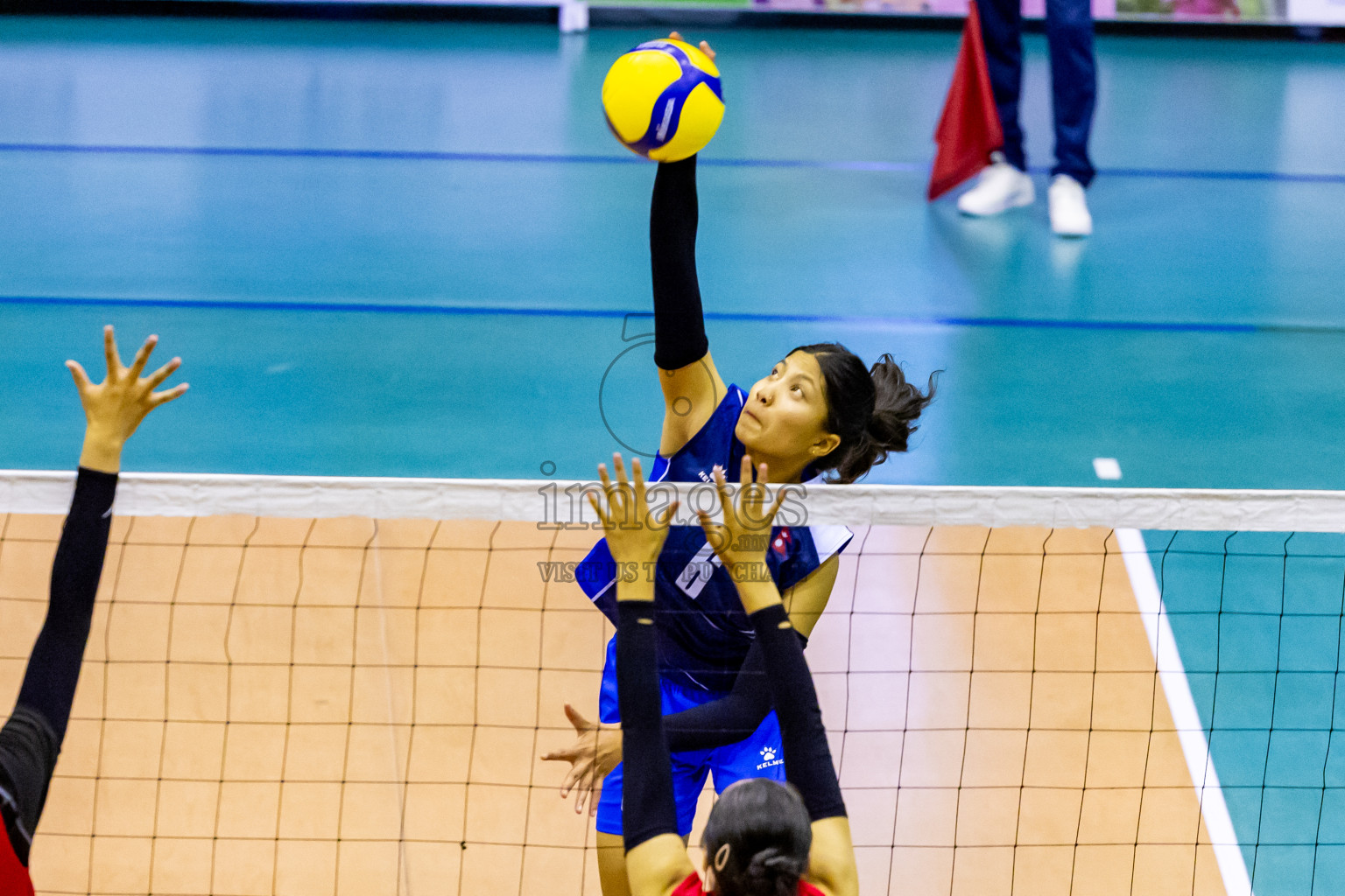 Kyrgyzstan vs Nepal in Semi Final of CAVA U20 Woman's Volleyball Championship 2024 was held in Social Center, Male', Maldives on 22nd July 2024. Photos: Nausham Waheed / images.mv