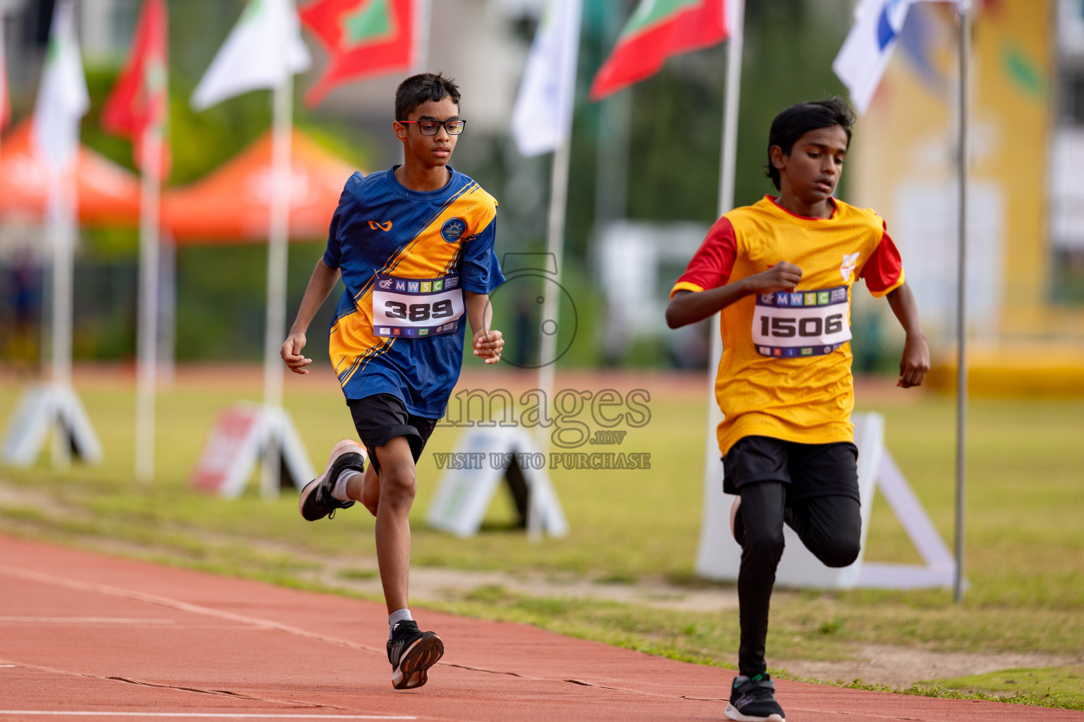 Day 3 of MWSC Interschool Athletics Championships 2024 held in Hulhumale Running Track, Hulhumale, Maldives on Monday, 11th November 2024. 
Photos by: Hassan Simah / Images.mv