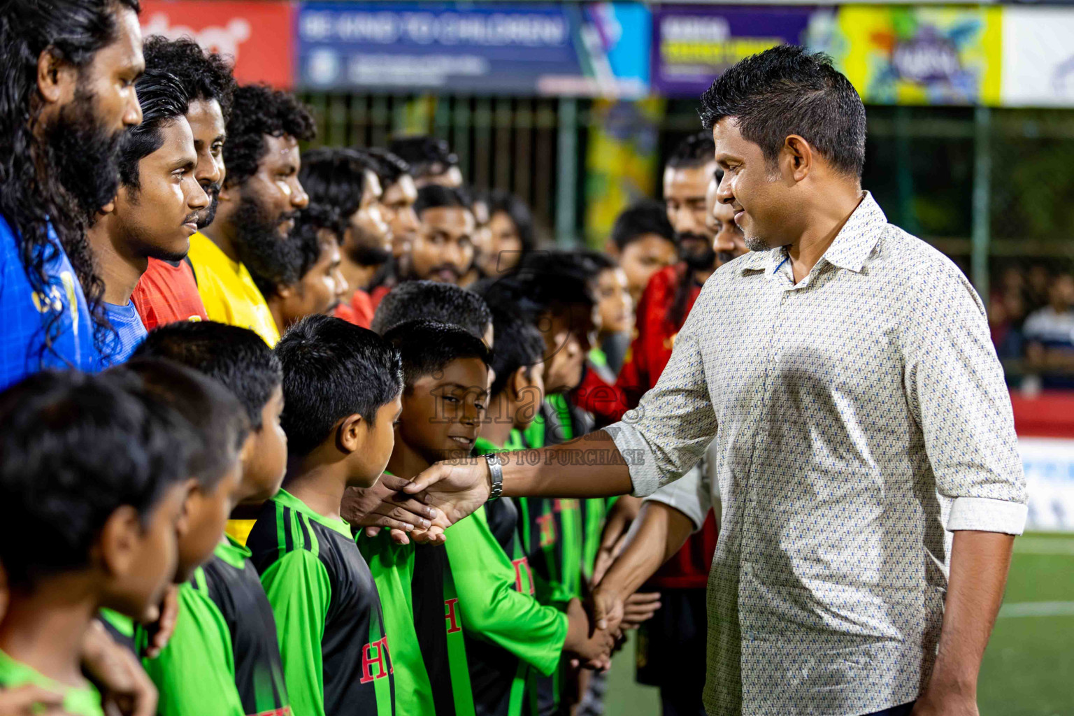 L. Gan VS B. Eydhafushi in the Finals of Golden Futsal Challenge 2024 which was held on Thursday, 7th March 2024, in Hulhumale', Maldives. 
Photos: Hassan Simah / images.mv