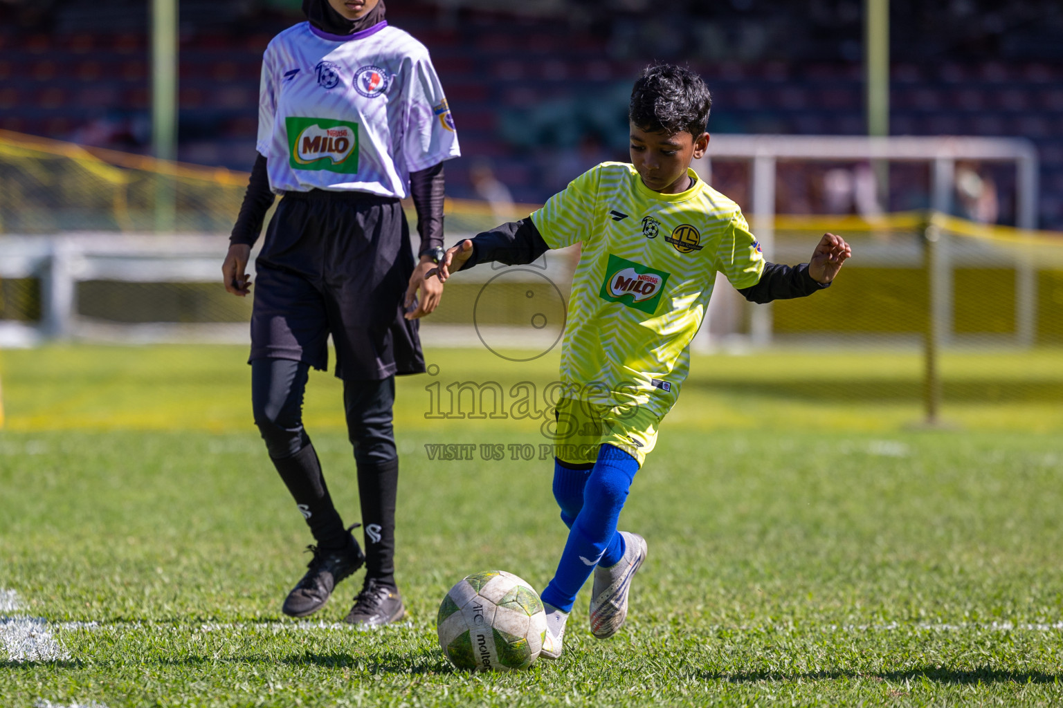 Day 1 of MILO Kids Football Fiesta was held at National Stadium in Male', Maldives on Friday, 23rd February 2024. 
Photos: Ismail Thoriq / images.mv