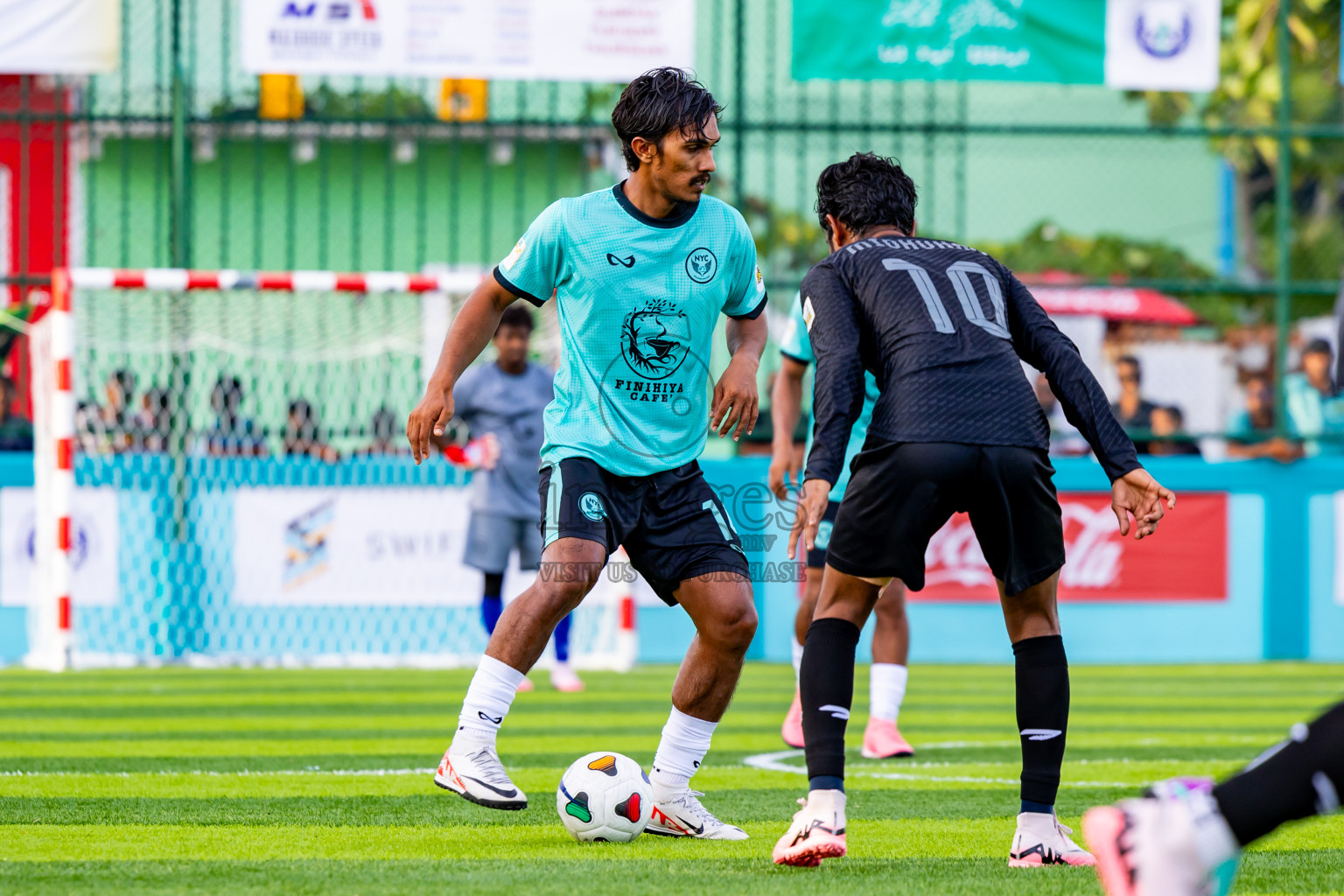 Dee Cee Jay SC vs Naalaafushi YC in Day 3 of Laamehi Dhiggaru Ekuveri Futsal Challenge 2024 was held on Sunday, 28th July 2024, at Dhiggaru Futsal Ground, Dhiggaru, Maldives Photos: Nausham Waheed / images.mv