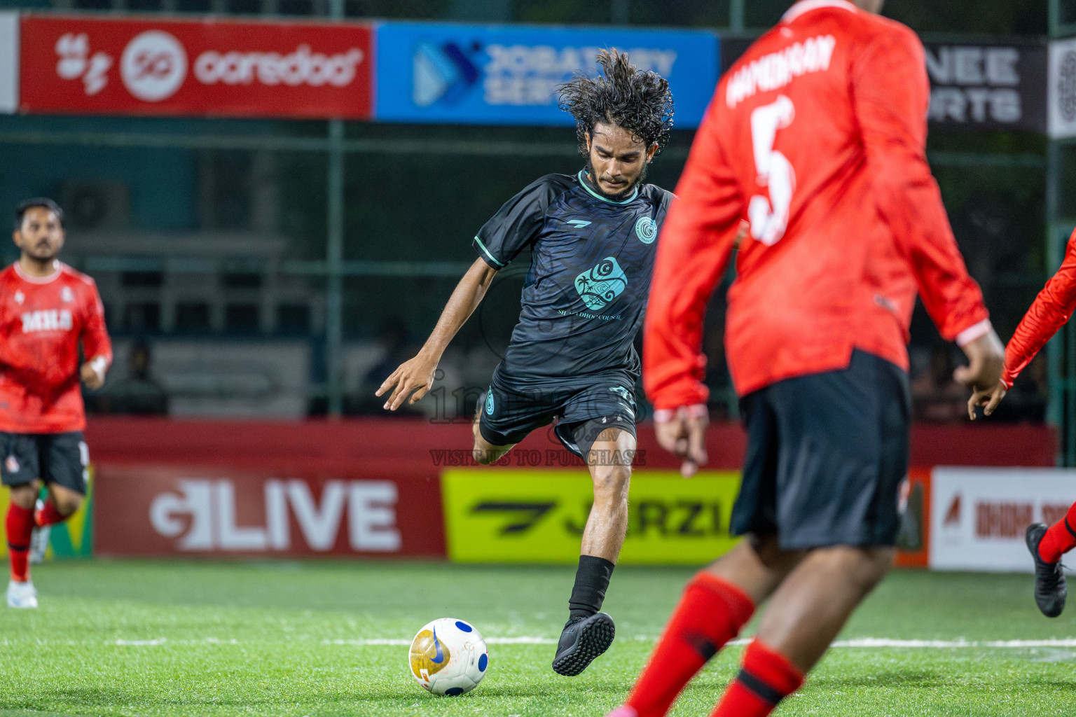 Sh Maroshi vs Sh Feydhoo in Day 11 of Golden Futsal Challenge 2025 was held on Wednesday, 15th January 2025, in Hulhumale', Maldives Photos: Mohamed Mahfooz Moosa / images.mv