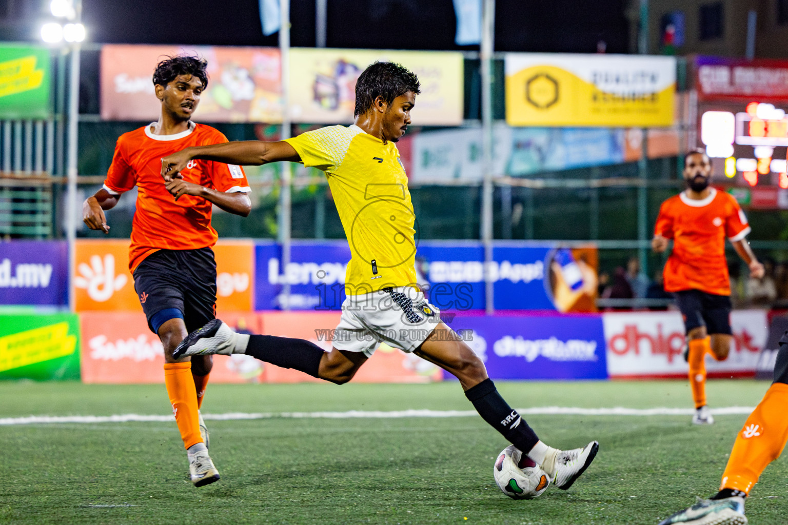 Dhiraagu vs RRC in Quarter Finals of Club Maldives Cup 2024 held in Rehendi Futsal Ground, Hulhumale', Maldives on Friday, 11th October 2024. Photos: Nausham Waheed / images.mv