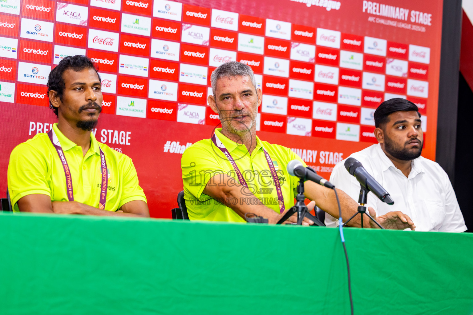 Final Pre-Match Press Conference of AFC Challenge League 2025/26 Preliminary Stage-Maziya Sports & RC vs Al Arabi SC was held at National Stadium in Male', Maldives on Monday, 11th August 2025. Photos: Nausham Waheed / images.mv