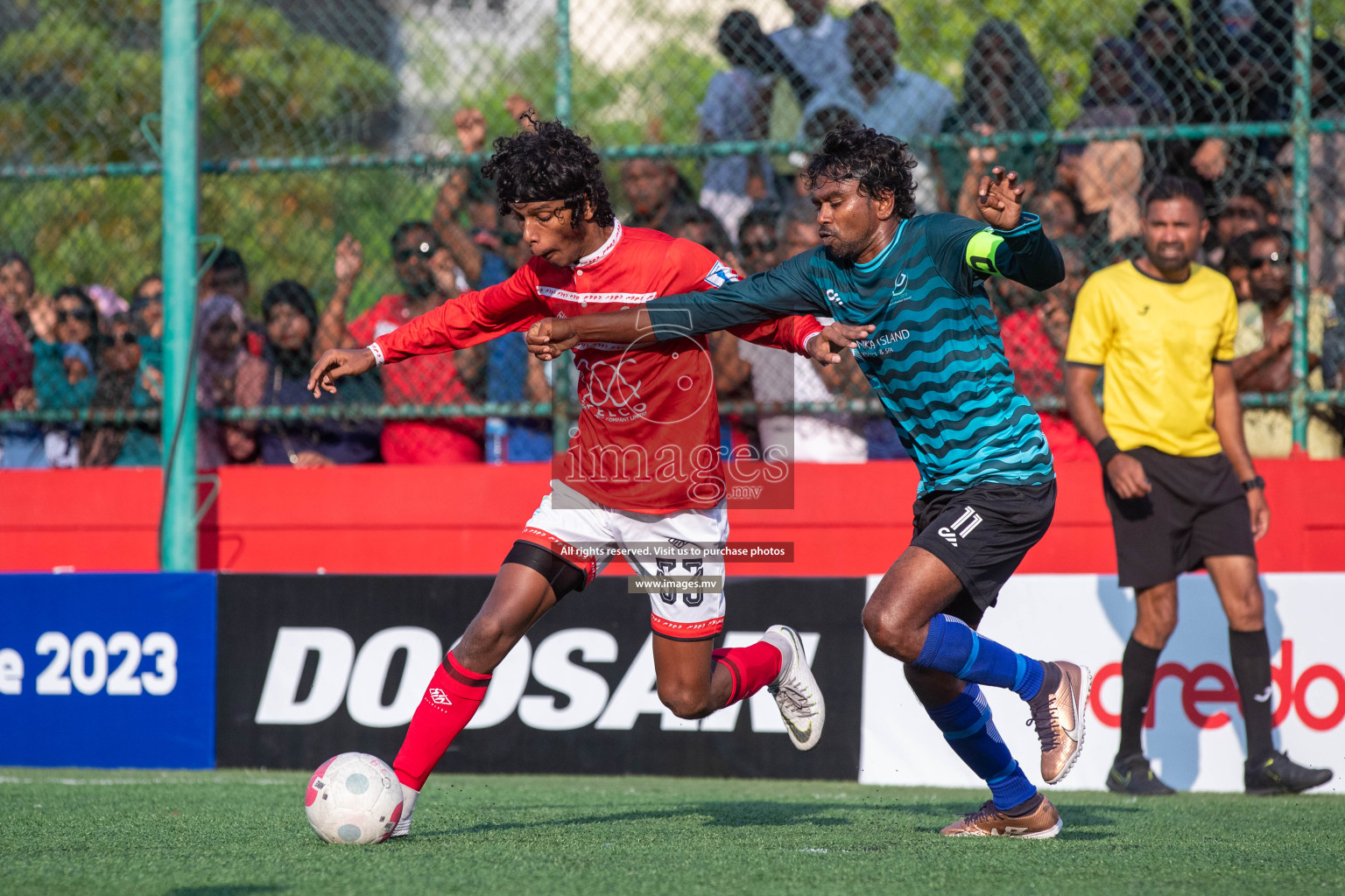 AA. Bodufulhudho vs AA. Mathiveri in Day 7 of Golden Futsal Challenge 2023 on 11 February 2023 in Hulhumale, Male, Maldives