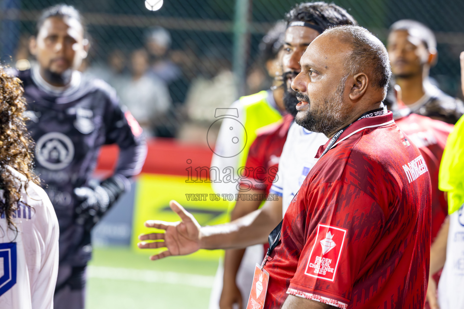 GA Dhaandhoo vs GA Gemanafushi in Day 14 of Golden Futsal Challenge 2025 was held on Saturday, 18th January 2025, in Hulhumale', Maldives. Photos: Ismail Thoriq / images.mv