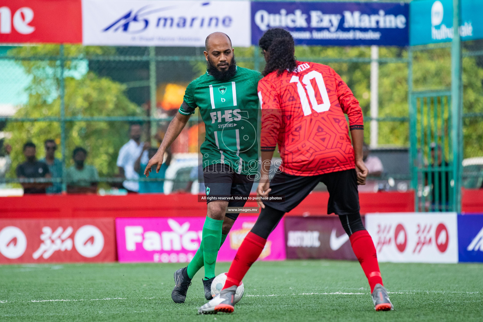 M. Maduvvari vs M. Kolhufushi in Day 6 of Golden Futsal Challenge 2023 on 10 February 2023 in Hulhumale, Male, Maldives