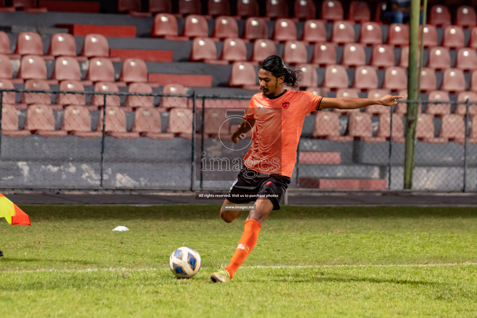 Club Eagles vs United Victory in Ooredoo Dhivehi Premier League 2021/22 on 07 July 2022, held in National Football Stadium, Male', Maldives