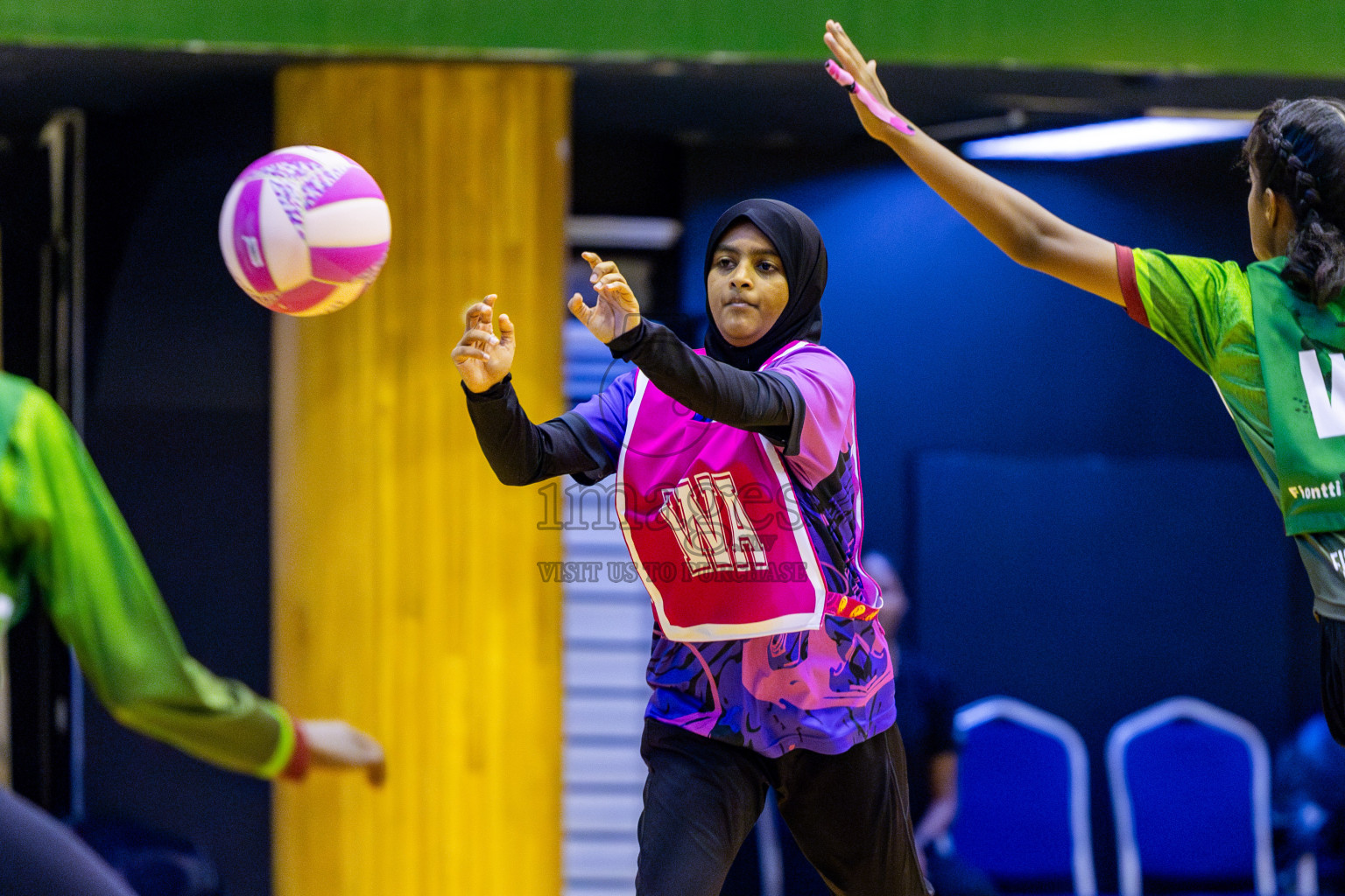 Fiontti Sports Club vs N Sports Academy A U15 Finals of 3rd Netball Junior Championship, held at Social Center on Saturday, 25th January 2025 . Photos: Nausham Waheed / images.mv