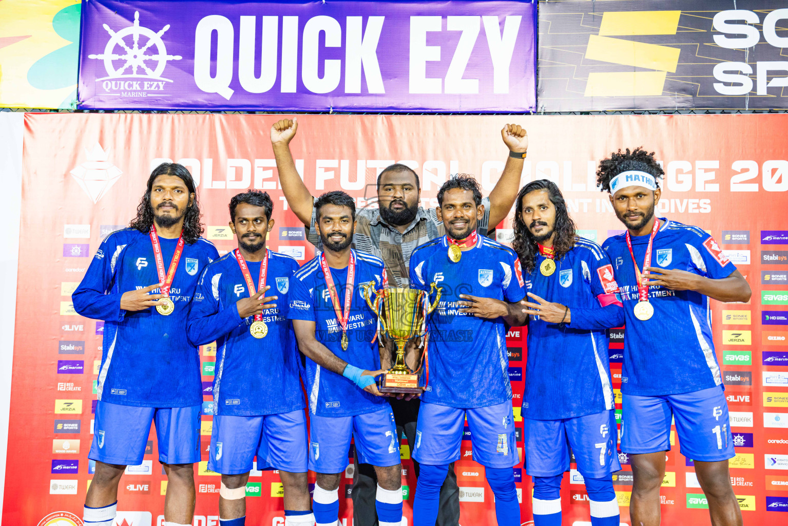AA. Mathiveri VS AA. Thoddoo in Atoll Round Final on Day 20 of Golden Futsal Challenge 2025 was held on Thursday, 23rd January 2025, in Hulhumale', Maldives. Photos: Abdulla Abeed / images.mv