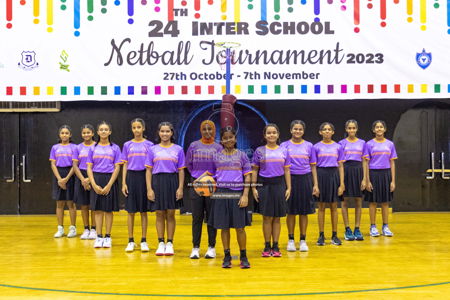 Day 11 of 24th Interschool Netball Tournament 2023 was held in Social Center, Male', Maldives on 6th November 2023. Photos: Nausham Waheed / images.mv