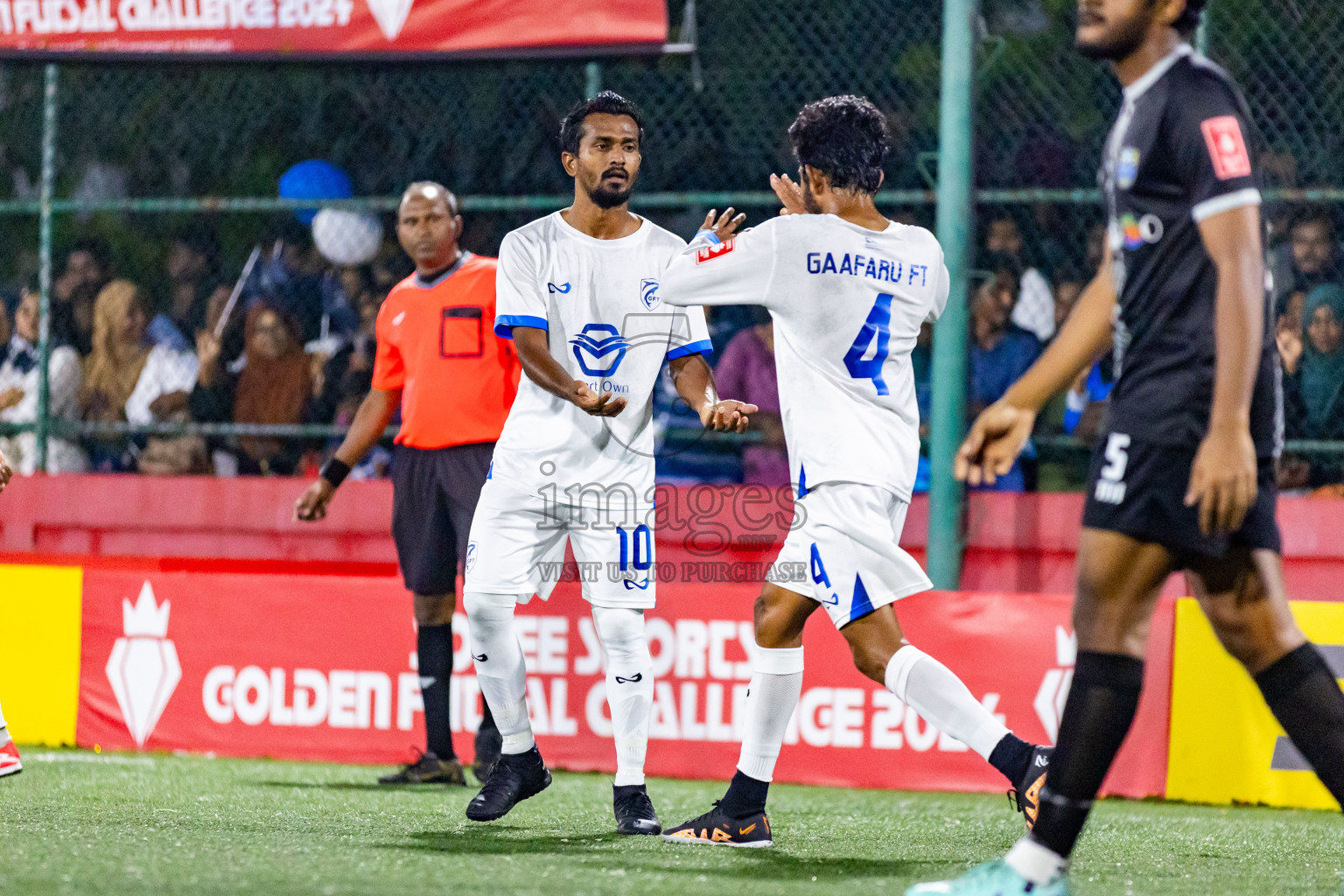 K Gaafaru vs K Guraidhoo in Day 28 of Golden Futsal Challenge 2024 was held on Sunday , 11th February 2024 in Hulhumale', Maldives Photos: Nausham Waheed / images.mv