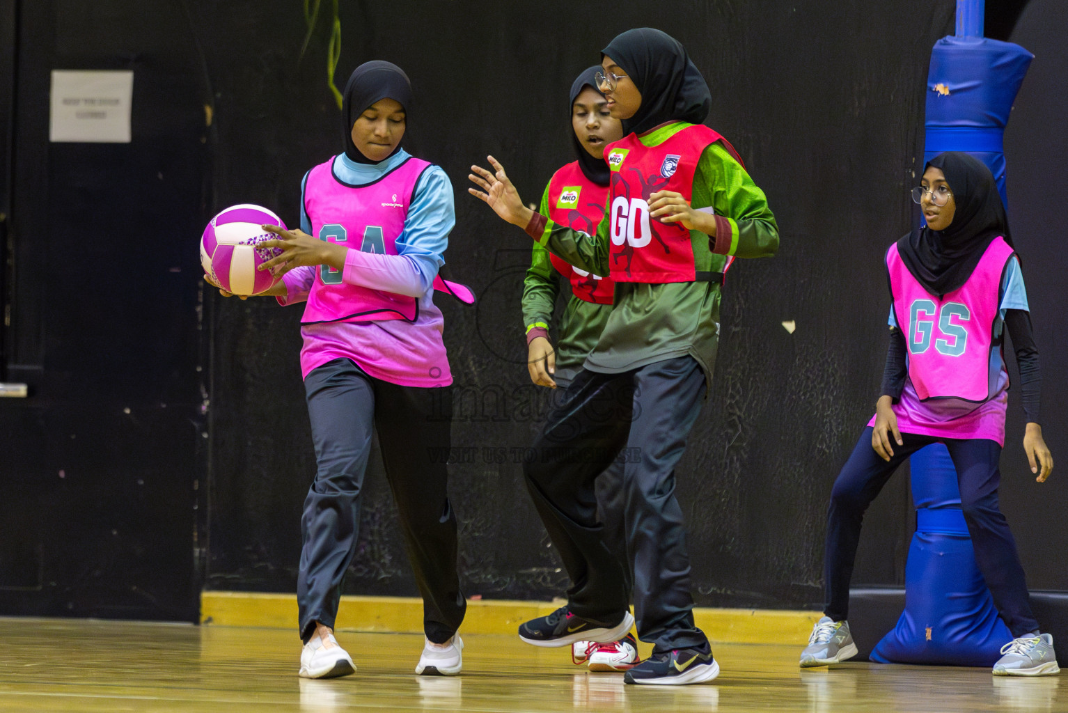 Fionti A Team vs Netkids B in Day 3 of 3rd Netball Junior Championship, held at Social Center on Wednesday 22nd January 2025 . Photos: Shuu Abdul Sattar / images.mv
