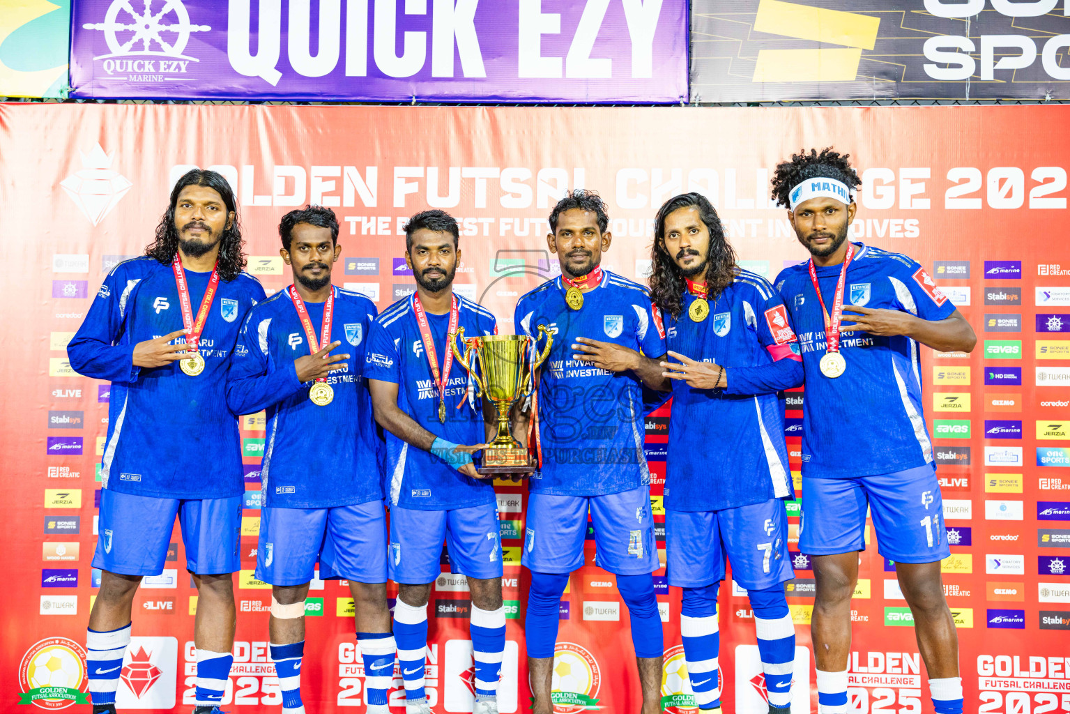 AA. Mathiveri VS AA. Thoddoo in Atoll Round Final on Day 20 of Golden Futsal Challenge 2025 was held on Thursday, 23rd January 2025, in Hulhumale', Maldives. Photos: Abdulla Abeed / images.mv