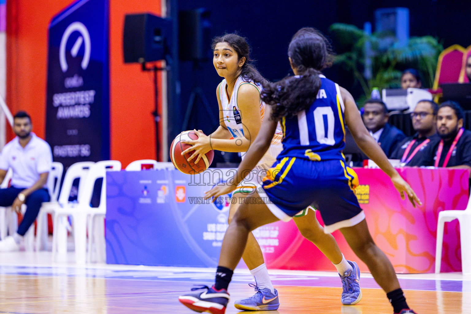 India vs SriLanka in Day 1 of Under 16 Woman's Asian Cup SABA Qualifiers 2025 was held in Social Center, Male', Maldives on 12th June 2025. Photos: Nausham Waheed / images.mv