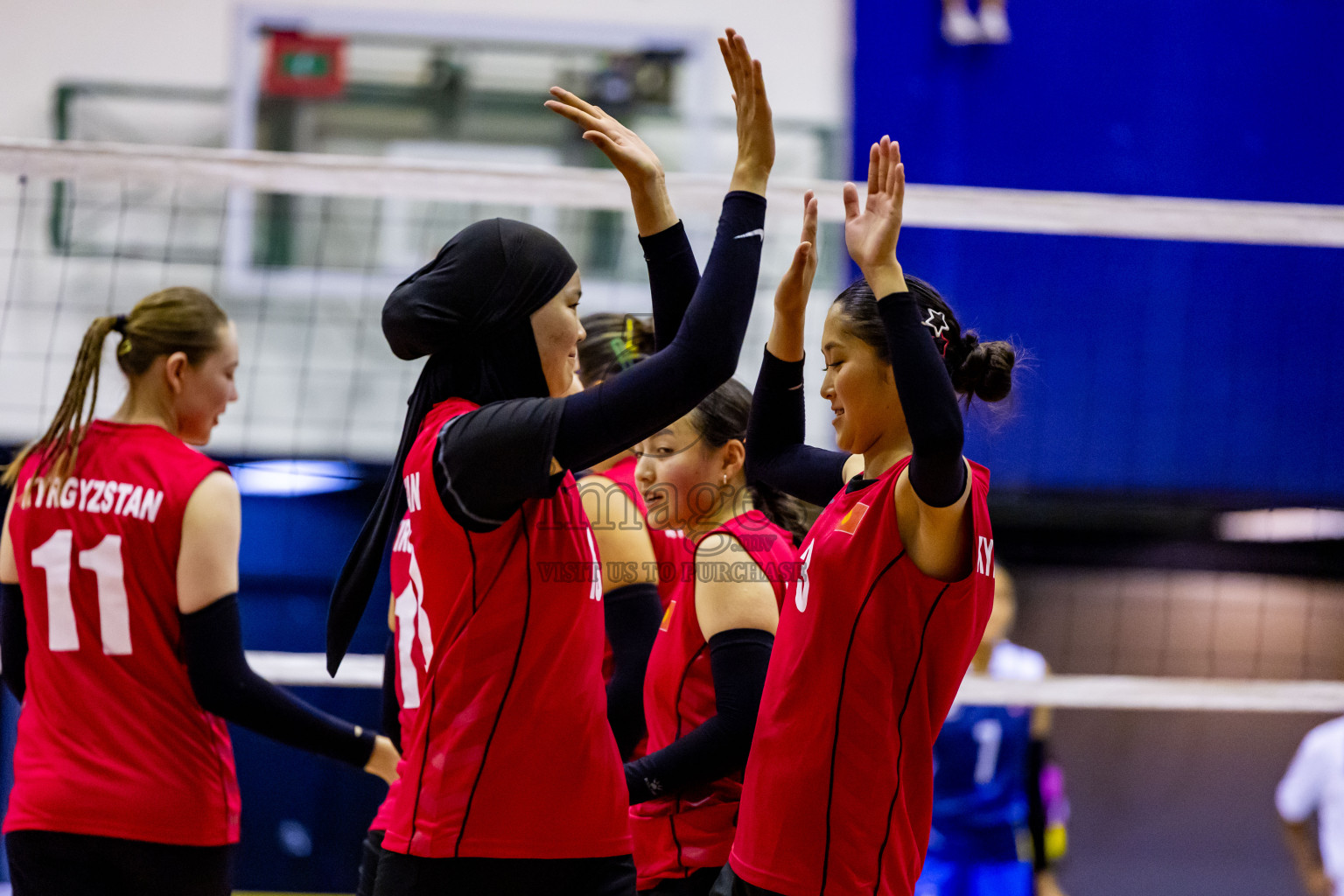 Kyrgyzstan vs Nepal in Semi Final of CAVA U20 Woman's Volleyball Championship 2024 was held in Social Center, Male', Maldives on 22nd July 2024. Photos: Nausham Waheed / images.mv