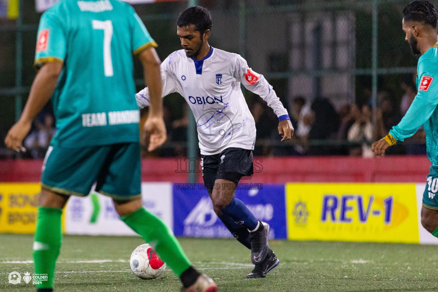 ADh Mandhoo vs ADh Omadhoo in Day 7 of Golden Futsal Challenge 2024 was held on Saturday, 20th January 2024, in Hulhumale', Maldives Photos: Ismail Thoriq / images.mv