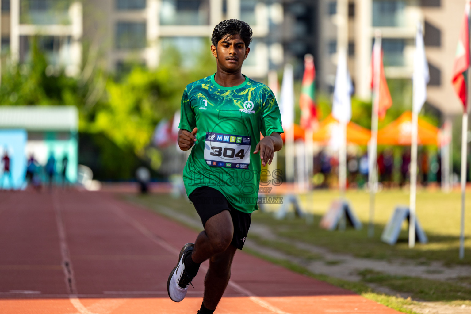 Day 1 of MWSC Interschool Athletics Championships 2024 held in Hulhumale Running Track, Hulhumale, Maldives on Saturday, 9th November 2024. 
Photos by: Hassan Simah / Images.mv