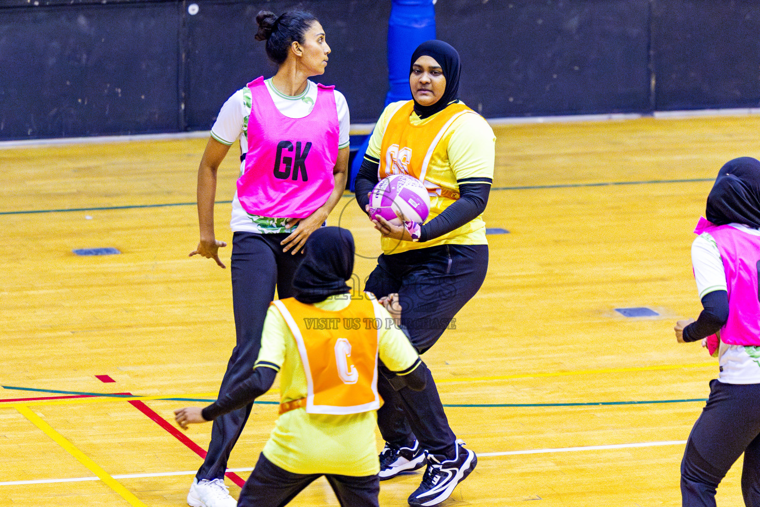 KYRC vs Sports Club Shining Star in Day 10 of National Netball Tournament 2025 held in Social Center at Male', Maldives on Tuesday, 27th May 2025. Photos: Nausham Waheed / images.mv