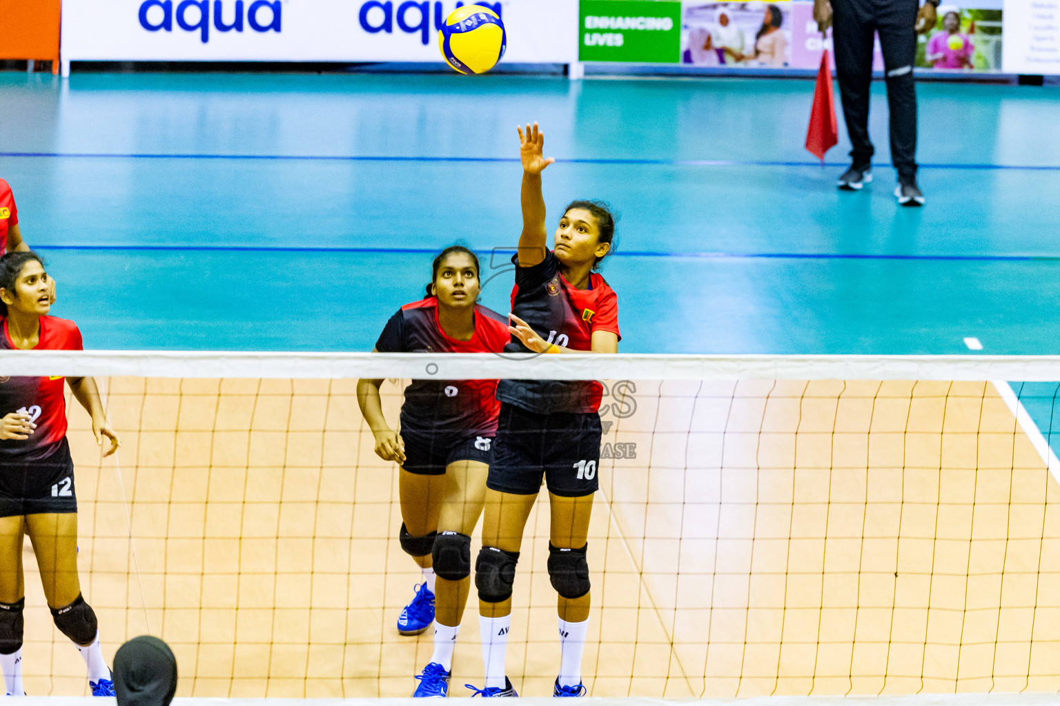 Kyrgyzstan vs Sri Lanka in Day 3 of CAVA U20 Woman's Volleyball Championship 2024 was held in Social Center, Male', Maldives on 20th July 2024. Photos: Nausham Waheed / images.mv