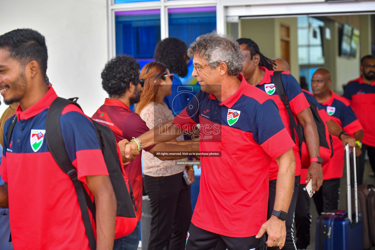 The Senior Men's National Team depart to Japan Training Camp from Maafannu Bus Terminal, Male', Maldives on 5th June 2023 Photos: Nausham Waheed/ Images.mv