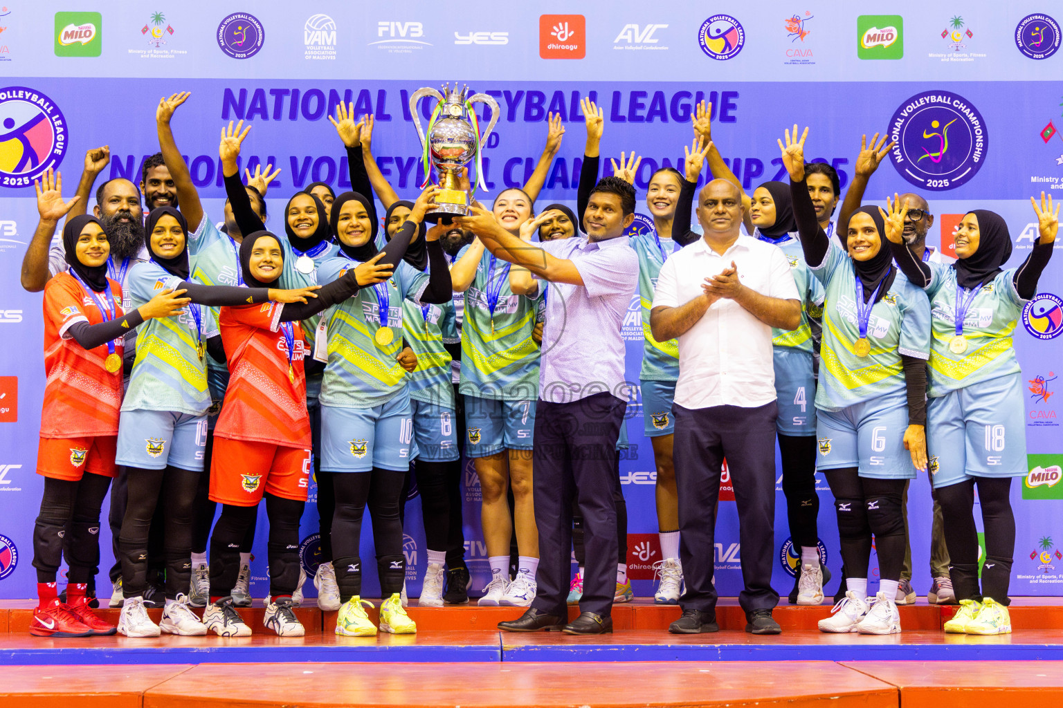 Police Club vs Club Wamco in the Final of Women's Division of National Volleyball Championship 2025 held in Male', Maldives on Sunday, 4th May 2025 at Social Center Indoor Hall Photos By: Nausham Waheed / images.mv