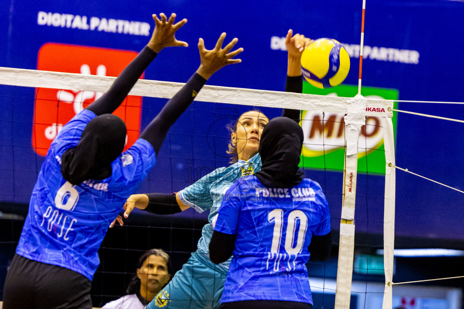 Club WAMCO vs Police Club in the final of National Volleyball Championship 2024 (women's division) was held in Social Center Indoor Hall on Thursday, 24th October 2024. Photos: Nausham Waheed/ images.mv