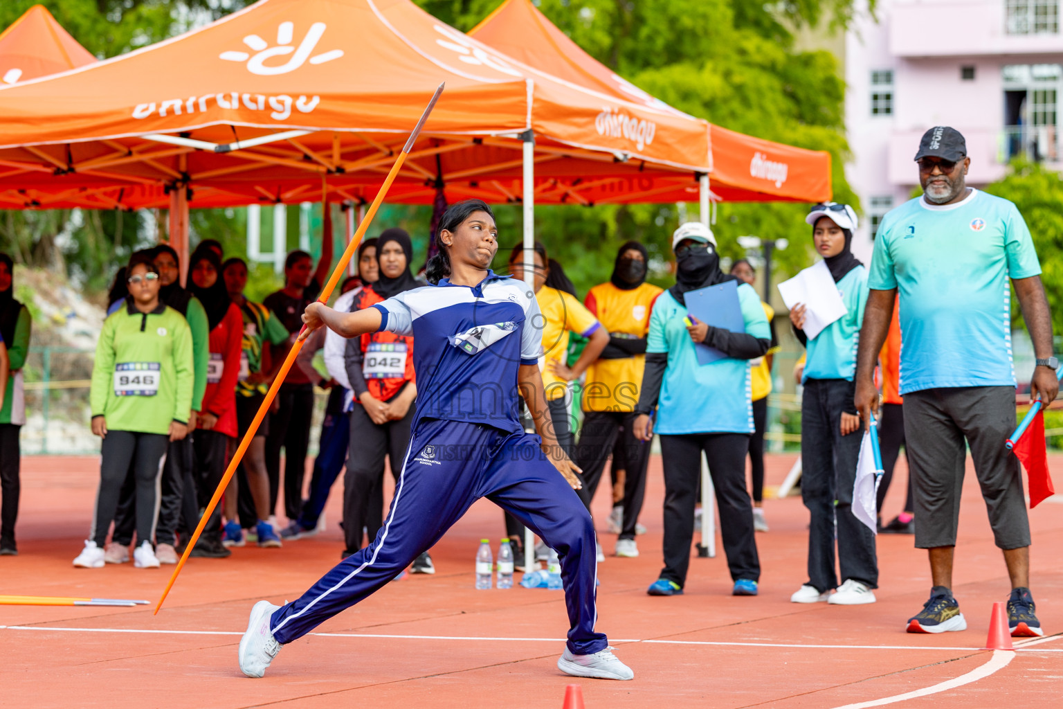 Day 2 of MWSC Interschool Athletics Championships 2024 held in Hulhumale Running Track, Hulhumale, Maldives on Sunday, 10th November 2024. 
Photos by: Hassan Simah / Images.mv