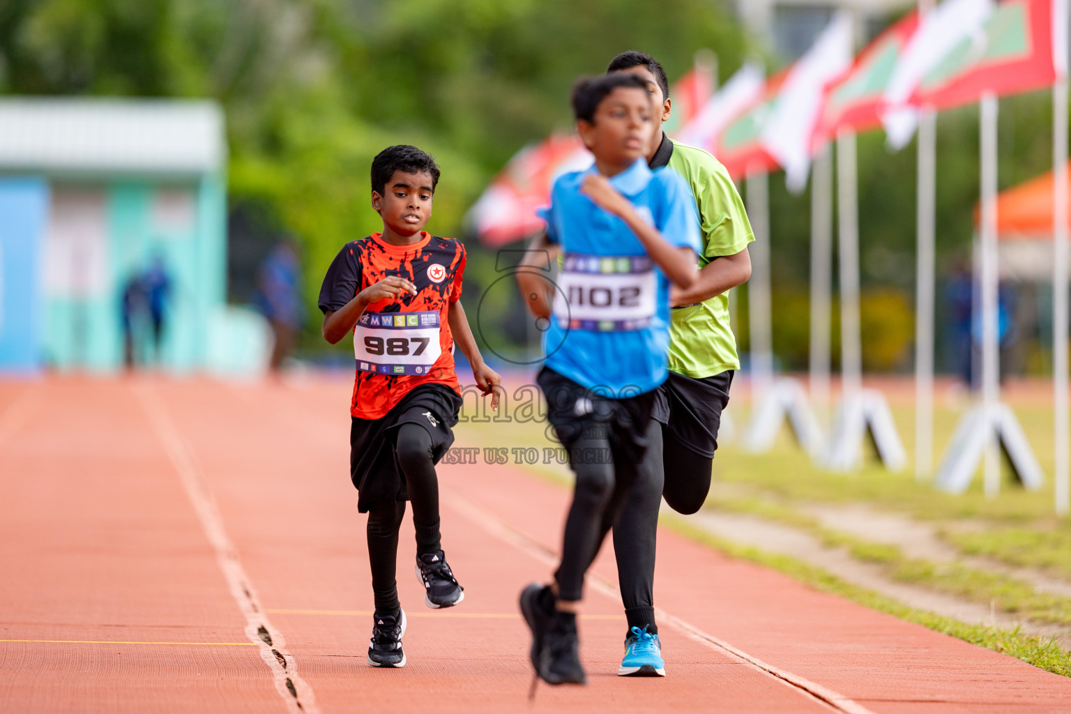 Day 3 of MWSC Interschool Athletics Championships 2024 held in Hulhumale Running Track, Hulhumale, Maldives on Monday, 11th November 2024. 
Photos by: Hassan Simah / Images.mv