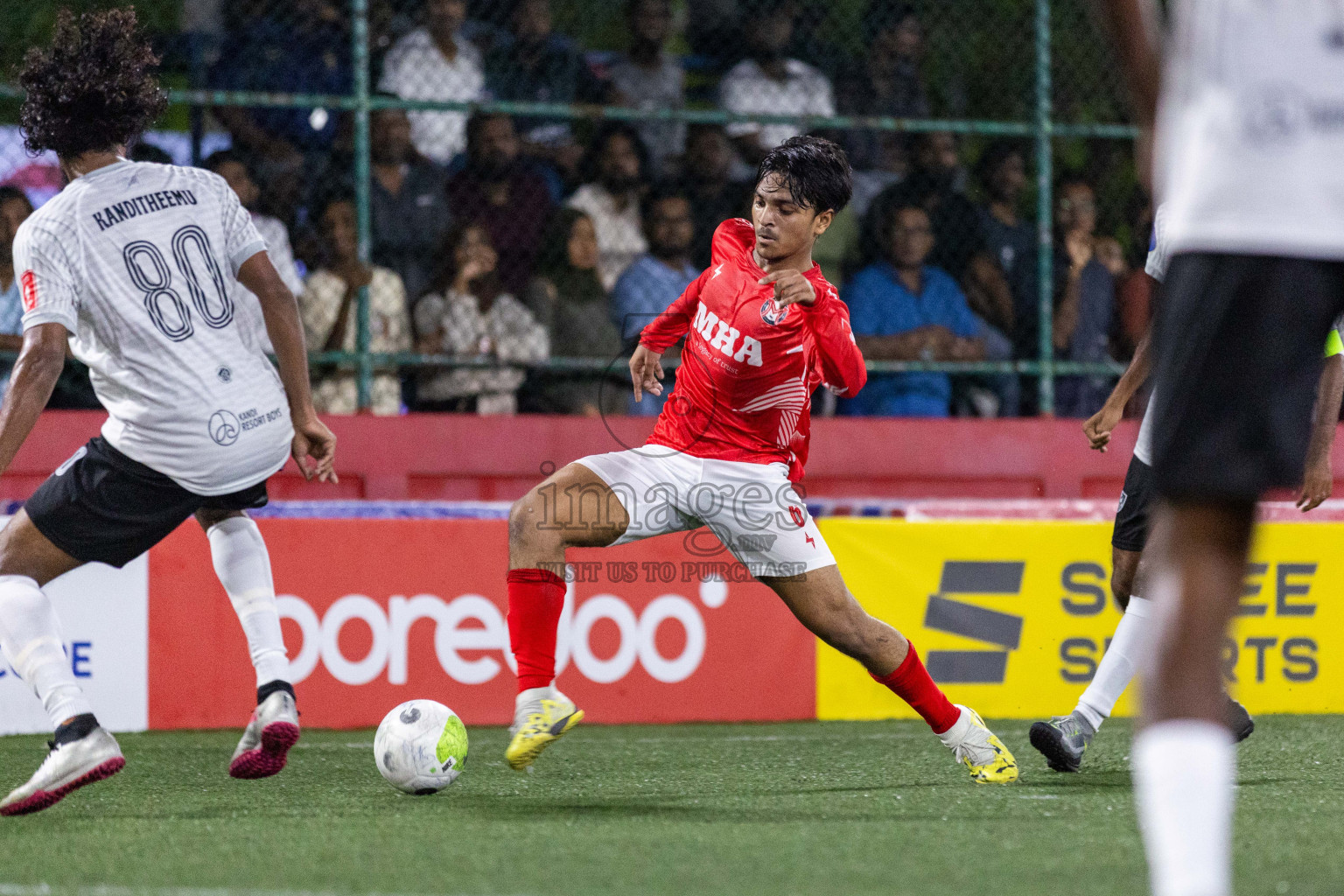 Sh Maroshi vs Sh Kanditheemu in Day 8 of Golden Futsal Challenge 2024 was held on Monday, 22nd January 2024, in Hulhumale', Maldives Photos: Nausham Waheed / images.mv