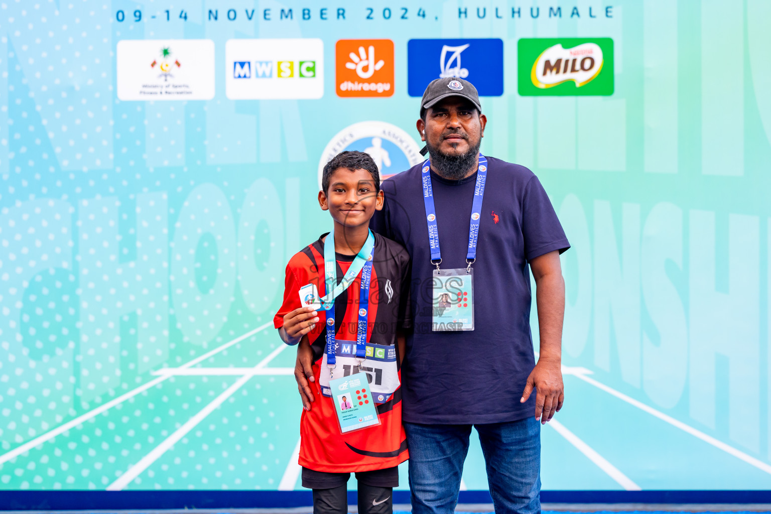 Day 6 of MWSC Interschool Athletics Championships 2024 held in Hulhumale Running Track, Hulhumale, Maldives on Thursday, 14th November 2024. Photos by: Nausham Waheed / Images.mv