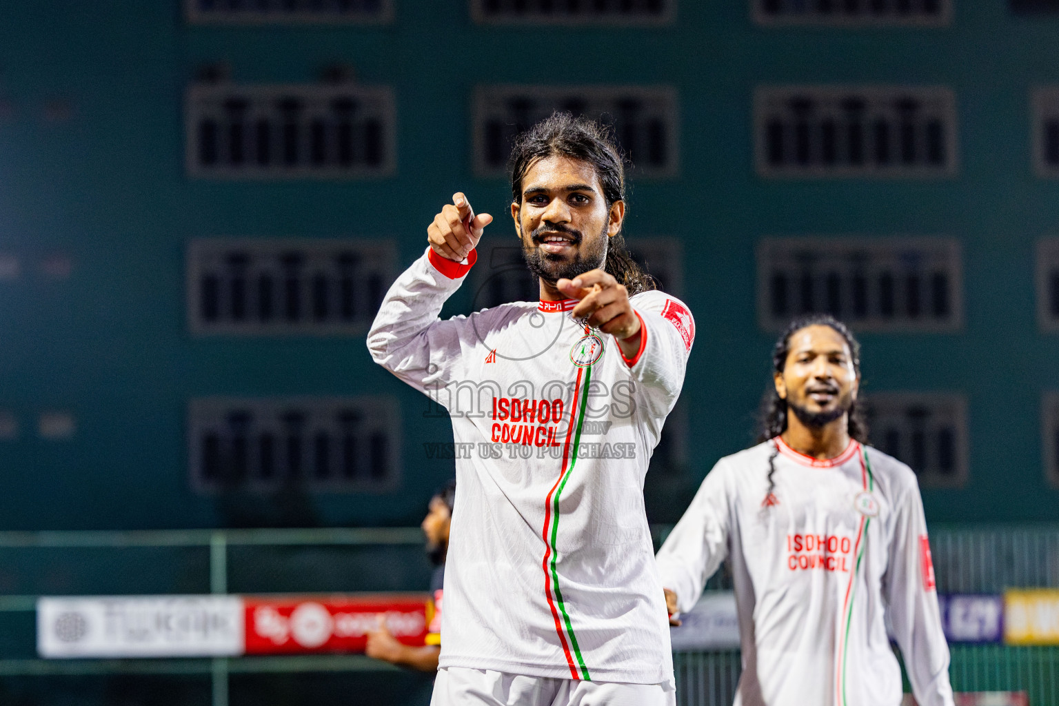 R Kalaidhoo vs R Isdhoo in Day 14 of Golden Futsal Challenge 2025 was held on Saturday, 18th January 2025, in Hulhumale', Maldives. Photos: Nausham Waheed / images.mv