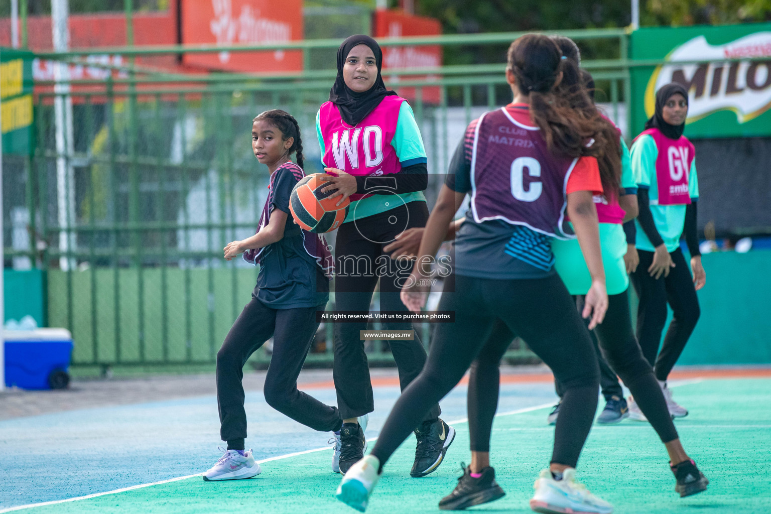 Day 6 of 20th Milo National Netball Tournament 2023, held in Synthetic Netball Court, Male', Maldives on 4th June 2023 Photos: Nausham Waheed/ Images.mv