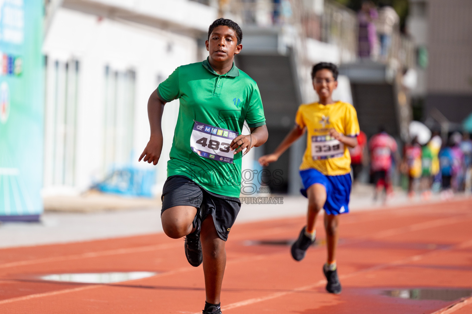 Day 1 of MWSC Interschool Athletics Championships 2024 held in Hulhumale Running Track, Hulhumale, Maldives on Saturday, 9th November 2024. 
Photos by: Ismail Thoriq, Hassan Simah / Images.mv