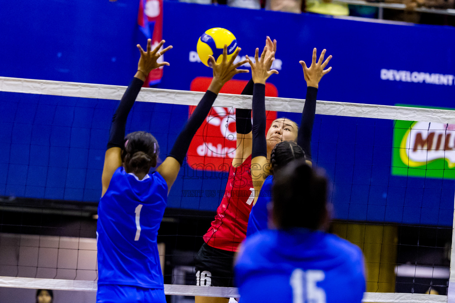 Semi Final of CAVA U20 Woman's Volleyball Championship 2024 was held in Social Center, Male', Maldives on 22nd July 2024. Photos: Nausham Waheed / images.mv