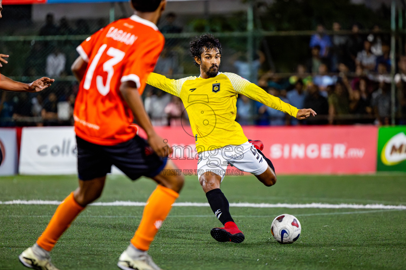 Dhiraagu vs RRC in Quarter Finals of Club Maldives Cup 2024 held in Rehendi Futsal Ground, Hulhumale', Maldives on Friday, 11th October 2024. Photos: Nausham Waheed / images.mv