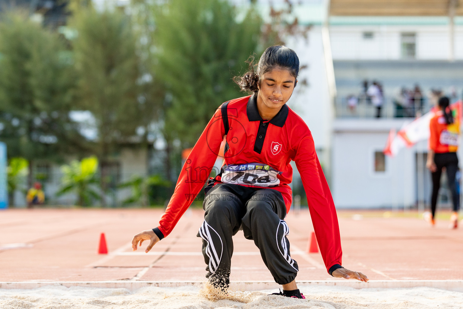 Day 2 of MWSC Interschool Athletics Championships 2024 held in Hulhumale Running Track, Hulhumale, Maldives on Sunday, 10th November 2024. 
Photos by: Hassan Simah / Images.mv