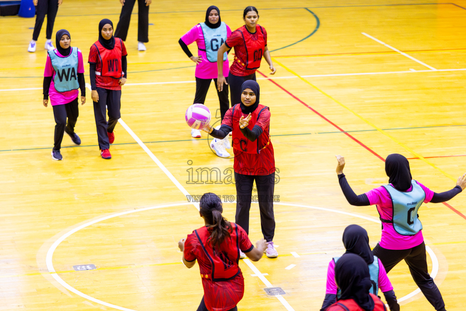 C Matrix vs MV Netters in Day 1 of 24th Milo Netball Association Championship held in Social Center at Male', Maldives on Monday, 1st September 2025. Photos: Nausham Waheed / images.mv