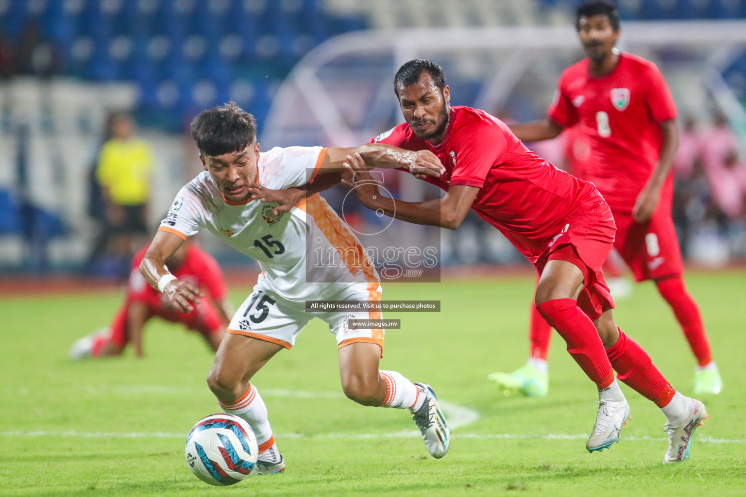 Maldives vs Bhutan in SAFF Championship 2023 held in Sree Kanteerava Stadium, Bengaluru, India, on Wednesday, 22nd June 2023. Photos: Nausham Waheed / images.mv