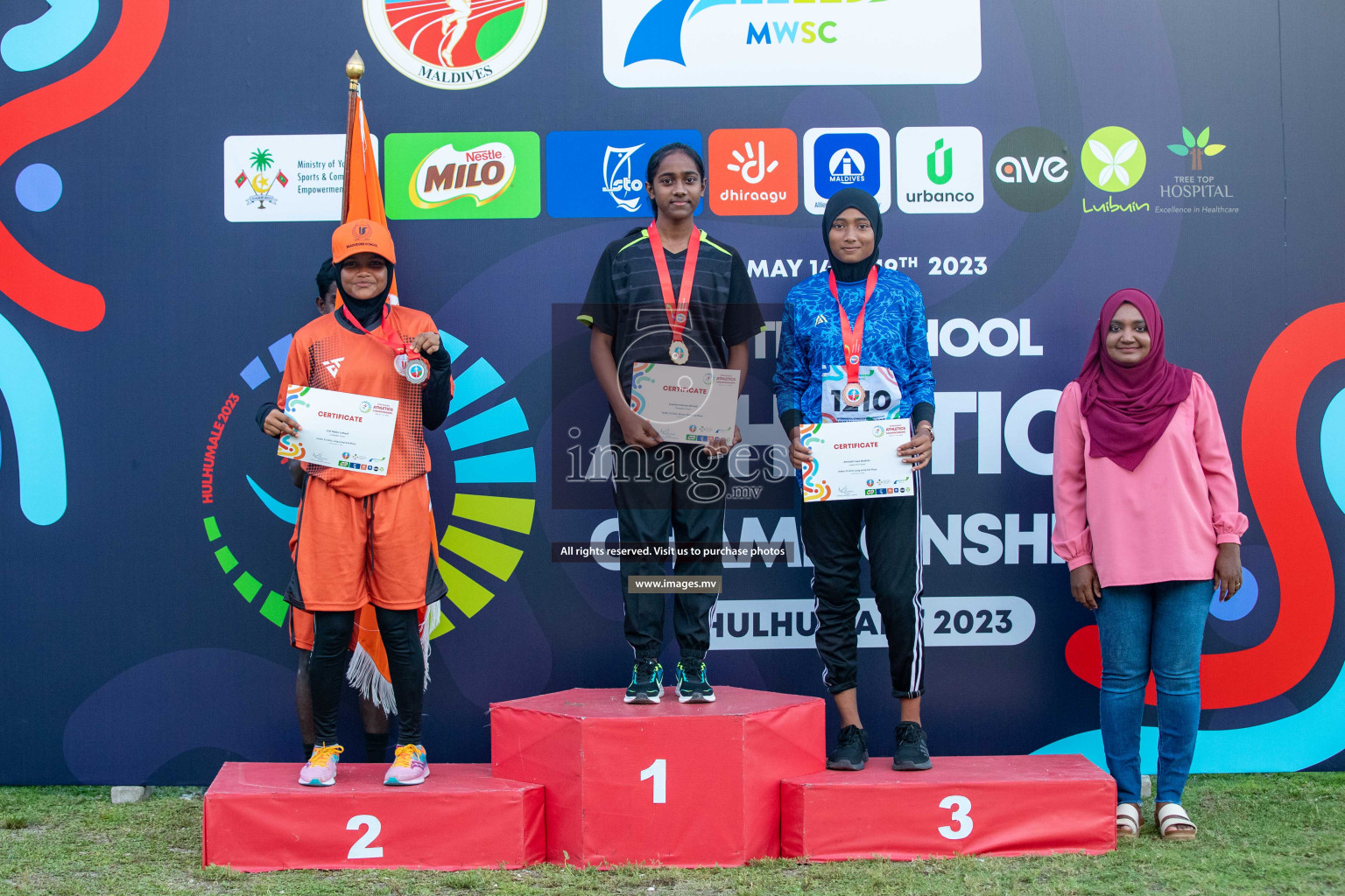 Day two of Inter School Athletics Championship 2023 was held at Hulhumale' Running Track at Hulhumale', Maldives on Sunday, 15th May 2023. Photos: Nausham Waheed / images.mv