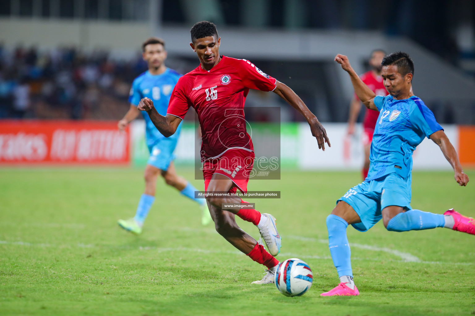 Lebanon vs India in the Semi-final of SAFF Championship 2023 held in Sree Kanteerava Stadium, Bengaluru, India, on Saturday, 1st July 2023. Photos: Nausham Waheed, Hassan Simah / images.mv