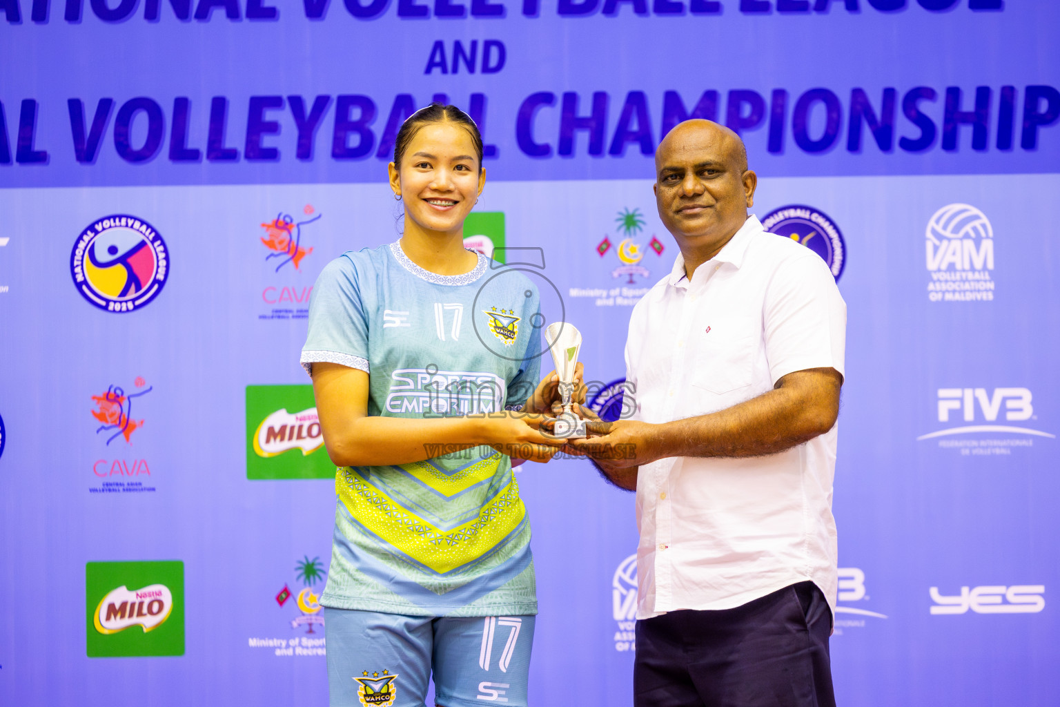 Police Club vs Club Wamco in the Final of Women's Division of National Volleyball Championship 2025 held in Male', Maldives on Sunday, 4th May 2025 at Social Center Indoor Hall Photos By: Nausham Waheed / images.mv